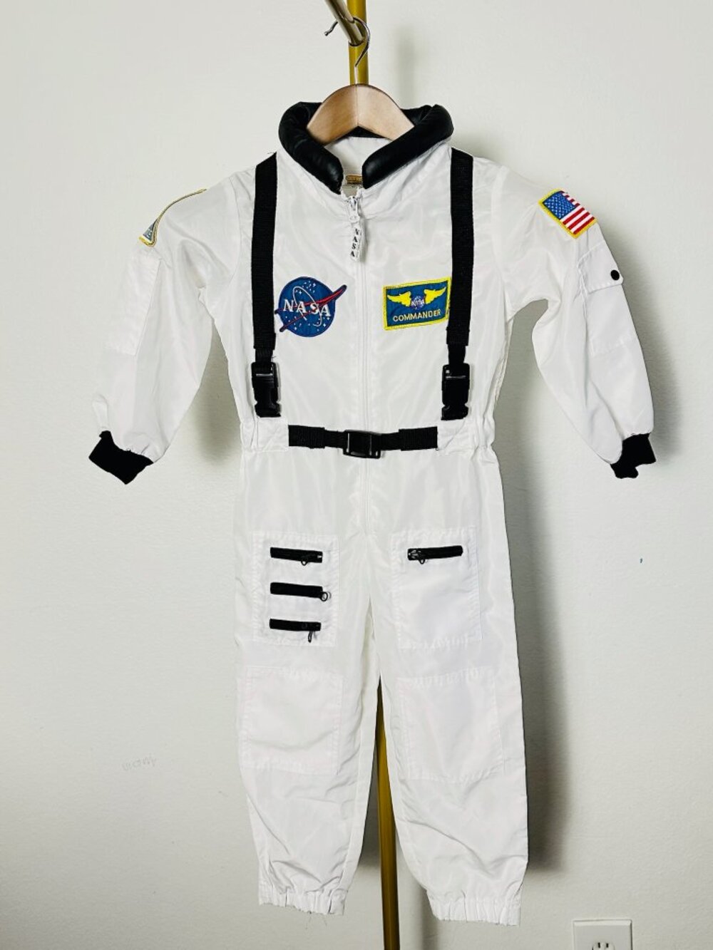 NASA Kids Astronaut Costume Suit Size 4/6 White Space Explorer Halloween